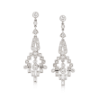 C. 1990 Vintage 1.75 ct. t.w. Diamond Deco-Style Drop Earrings in Platinum