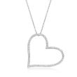 .10 ct. t.w. Diamond Heart Pendant Necklace in Sterling Silver