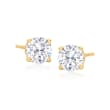 6.00 ct. t.w. CZ Jewelry Set: Three Pairs of Stud Earrings in 18kt Gold Over Sterling