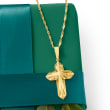 3-D Cross Pendant Necklace in 18kt Yellow Gold