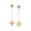 Roberto Coin &quot;Princess Flower&quot; Diamond-Accented Drop Earrings in 18kt Yellow Gold