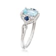 1.10 Carat Aquamarine and .22 ct. t.w. Multi-Stone Ring in 14kt White Gold