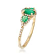 .60 ct. t.w. Emerald and .15 ct. t.w. Diamond Ring in 14kt Yellow Gold
