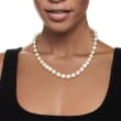 10-11mm Cultured Pearl Necklace with Sterling Silver Magnetic Clasp 18-inch