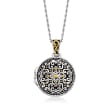 Two-Tone Sterling Silver Bali-Style Locket Necklace