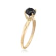 1.00 Carat Black Diamond Solitaire Ring in 14kt Yellow Gold