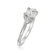 1.45 ct. t.w. Certified Diamond Three-Stone Ring in 14kt White Gold