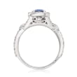1.00 Carat Sapphire and .71 ct. t.w. Diamond Ring in 14kt White Gold