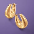 Andiamo 14kt Yellow Gold Puffed Hoop Earrings