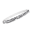 Black and White Enamel Zebra-Print Bangle Bracelet in Sterling Silver