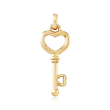Italian Andiamo 14kt Yellow Gold Heart Key Pendant