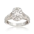 Henri Daussi 1.47 ct. t.w. Diamond Engagement Ring in 18kt White Gold