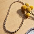 Italian Two-Tone Sterling Silver Graduated Bead and Rondelle Necklace