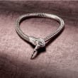 Italian Sterling Silver Diamond-Cut Snake Bracelet