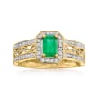 .40 Carat Emerald and .22 ct. t.w. Diamond Ring in 14kt Yellow Gold