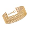 Italian 18kt Yellow Gold Over Sterling Silver Multi-Strand Bead Chain Bracelet