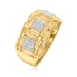 .15 ct. t.w. Diamond Square Cluster Ring in 18kt Gold Over Sterling