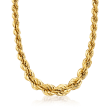 Italian 18kt Yellow Gold Graduated Twisted Link Necklace