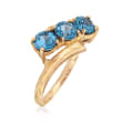 C. 1960 Vintage 1.50 ct. t.w. Synthetic Blue Spinel Ring in 10kt Yellow Gold