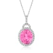 6.25 Carat Pink Topaz Pendant Necklace with .20 ct. t.w. Diamonds in 14kt White Gold