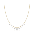 .16 ct. t.w. Pave Diamond Graduated Multi-Shape Station Necklace in 14kt Yellow Gold