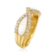 C. 1990 Vintage Mother-Of-Pearl and .55 ct. t.w. Diamond Ring in 18kt Yellow Gold