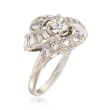 C. 1940 Vintage 2.00 ct. t.w. Diamond Swirl Ring in 14kt White Gold