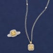 .91 ct. t.w. Yellow Diamond Necklace with Diamond Accents in 18kt Two-Tone Gold