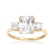 3.50 ct. t.w. CZ Three-Stone Ring in 14kt Yellow Gold