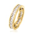 3.00 ct. t.w. CZ Eternity Band in 18kt Yellow Gold Over Sterling Silver
