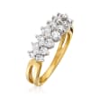 C. 1980 Vintage 1.00 ct. t.w. Diamond Double-Row Ring in 14kt Yellow Gold