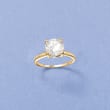 3.00 Carat CZ Solitaire Ring in 14kt Yellow Gold