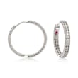 Roberto Coin &quot;Symphony Princess&quot; .45 ct. t.w. Diamond Hoop Earrings in 18kt White Gold
