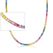 20.00 ct. t.w. Rainbow CZ Tennis Necklace in Sterling Silver