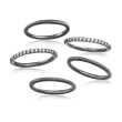 Sterling Silver Jewelry Set: Five Stackable Rings with 1.10 ct. t.w. CZs