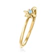 Swiss Blue Topaz-Accented Star Ring in 14kt Yellow Gold