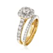 2.00 ct. t.w. Diamond Bridal Set: Engagement and Wedding Rings in 14kt Yellow Gold