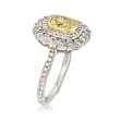 C. 2000 Vintage Tiffany Jewelry 1.75 ct. t.w. Yellow and White Diamond Ring in 18kt White Gold and Platinum