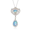 C. 2000 Vintage Opal and 1.25 ct. t.w. Diamond Chandelier Necklace in 18kt White Gold