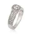 Henri Daussi .89 ct. t.w. Diamond Engagement Ring in 18kt White Gold