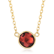 .90 Carat Red Garnet Necklace in 14kt Yellow Gold