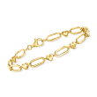 10kt Yellow Gold Heart and Paper Clip Link Bracelet