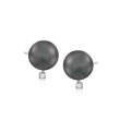 Mikimoto 9-9.5mm Black South Sea Pearl Earrings with Diamonds in 18kt White Gold