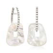Mattioli &quot;Puzzle&quot; .34 ct. t.w. Diamond Earrings in 18kt White Gold with Three Interchangeable Drops: Multicolored Mother-Of-Pearl