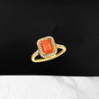 Fire Opal and .21 ct. t.w. Diamond Ring in 14kt Yellow Gold