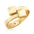 Italian 14kt Yellow Gold Double-Square Bypass Ring