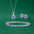 1.15 Carat Tanzanite and .21 ct. t.w. Diamond Pendant Necklace in 14kt White Gold