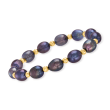 8-9mm Black Cultured Pearl and 14kt Yellow Gold Bead Stretch Bracelet
