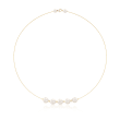 9-9.5mm Cultured Pearl Station Wire Necklace in 14kt Yellow Gold