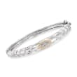 Andrea Candela &quot;Eco&quot; .15 ct. t.w. Diamond Bangle Bracelet in 18kt Yellow Gold and Sterling Silver